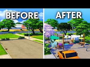 transforming a boring street using the TOOL mod in The Sims 4 - Speed Build