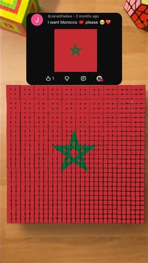 Making MOROCCO'S Flag with Rubik's Cubes! 🇲🇦