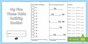 Five Times Table Activity Booklet