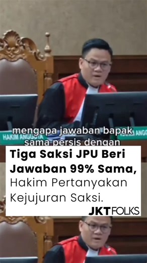 JAKARTA FOLKS on Instagram: "Dalam sidang lanjutan kasus dugaan korupsi pengadaan Chromebook yang menyeret nama Nadiem Makarim, majelis hakim menyoroti bahwa keterangan dari beberapa saksi yang dihadirkan Jaksa Penuntut Umum identik 99%, meskipun diperiksa secara terpisah. Hakim kemudian mempertanyakan mengapa narasi jawaban mereka bisa sangat sama dan mempertanyakan konsistensi serta independensi kesaksian tersebut. Salah satu saksi, Mantan Plt Dirjen Paudasmen, Hamid Muhammad, menjawab “nggak 