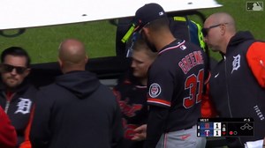 Moment: Tigers’ Parker Meadows hospitalised after scary collision with teammate Riley Greene