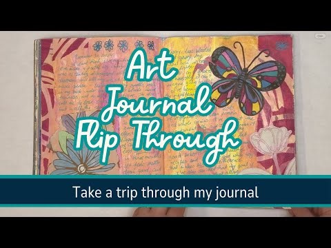 🌸 Art Journal Flip Through | Mixed Media Inspiration with Stencils & Collage