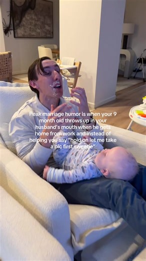 Baby Throws Up in Dad's Mouth - Peak Marriage Humor