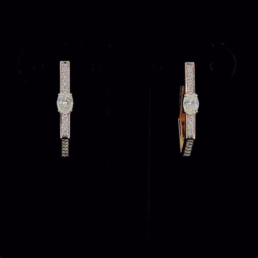 Hoop Earring With Oval Cut White Moissanite 925 Sterling Silver - Etsy