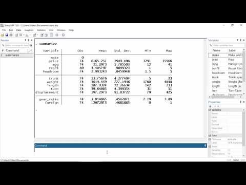 Tour of the Stata 15 interface