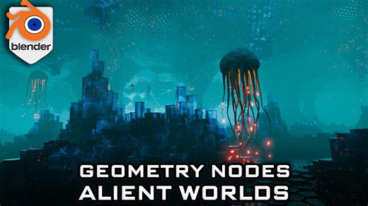 Blender Geometry Nodes Alien Worlds – Tentacles, Terrain & Lighting Masterclass