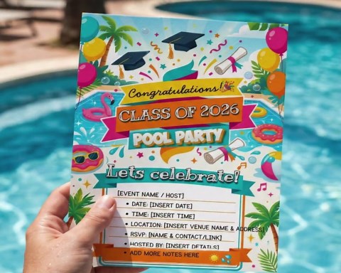 Graduation Pool Party Invitation Template (class of 2026) - Etsy