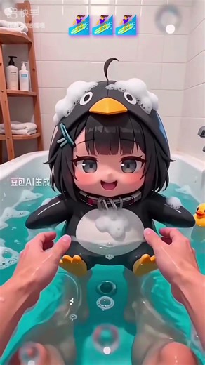 क्यूट और फनी बेबी पेंगुइन 🐧💖 Cute Penguin Shower