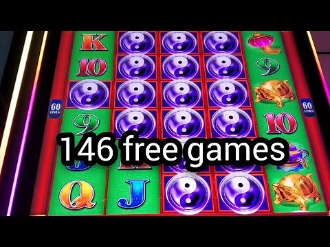146 free games on the China Shores Great Stacks slot machine by Konami.