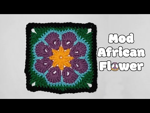 How to Crochet The 8 Petal African Flower Granny Square Easy