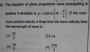 The equation of plane progressive wave propagating in positive ... | Filo