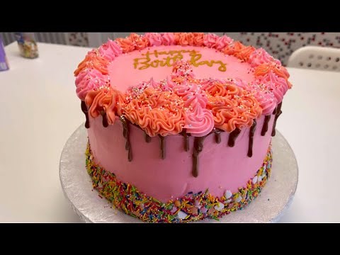 How To Bake And Decorate Birthday Cake From A To Z / How To Make Birthday Cake From The Scratch