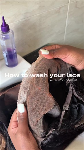 How to wash your lace, without water. The hack you didn’t know you needed. @Dark and Lovely Africa #howtowashwigs #wigmaintenance #wighacks #wigtok #fyp