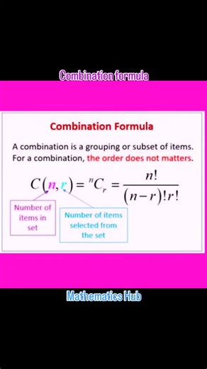 Combination formula #combination #viralreels #viral #maths | Mathematics Hub