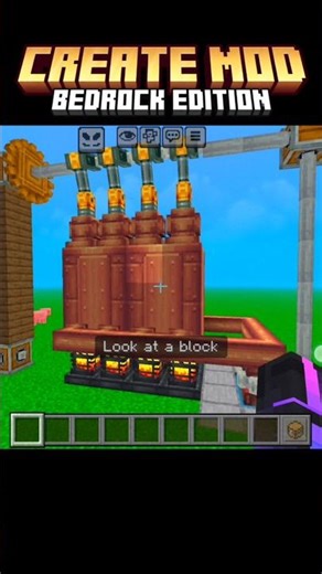 CREATE MOD IN BEDROCK MINECRAFT💯 #minecraftshorts #bedrockedition #createmod