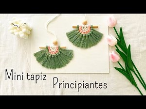 Tutorial Mini tapiz de macramé de colores semicircular para principiantes paso a paso/Diy tapiz