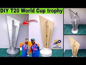 How to make T20 World Cup trophy 🏆, Diy cricket world cup trophy #t20worldcup #diytrophy #diycrafts