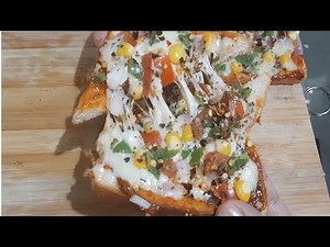 fully loaded cheese bread pizza | How to make bread pizza | Quick and easy snack recipe