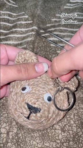 Teddy keychain tutorial || jute craft || Shivangi Creatives
