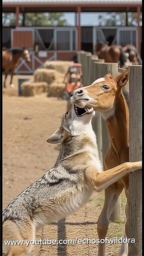Coyote Stopped by Cowboy and Dog
