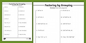 Sixth Grade Factoring by Grouping Worksheet