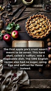 Long ago in medieval England, apple pie was created by royal chefs. The first recorded recipe from 1390 AD was written for King Richard II in a cookbook titled The Forme of Cury. With sugar too expensive, the chefs used sweet fruits like figs, raisins, and pears along with rare spices such as saffron. The pie was made with a thick, hard pastry shell called a coffyn that served as a container rather than an edible crust. Although many credit Geoffrey Chaucer, the true innovators were the king's o