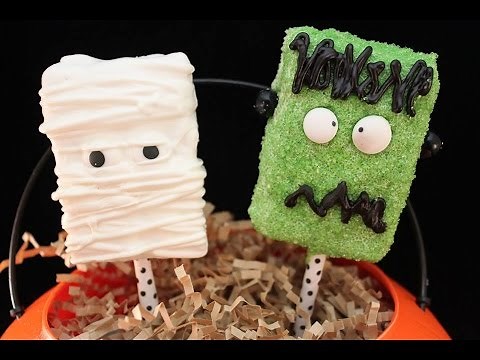 Easy Halloween Treats: Rice Krispie Mummy & Frankenstein