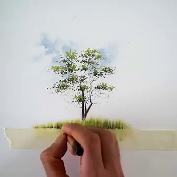 100K views · 6.7K reactions | Draw a beautiful riverside scenery with a tree and grasses - easy oil pastel drawing | Morning Drizzle | Facebook