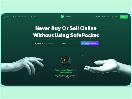 Landing page — Secure Buyer-Seller Escrow Platform UI