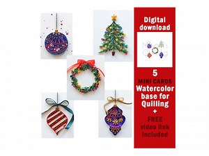 Christmas Card Paper Quilling Templates: 5 Mini Patterns (digital Download) - Etsy