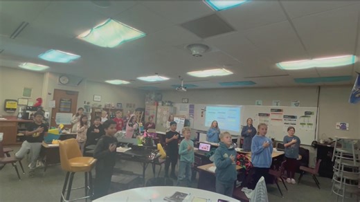 Daily pledge of allegiance: Ms. Keys' 4th grade class