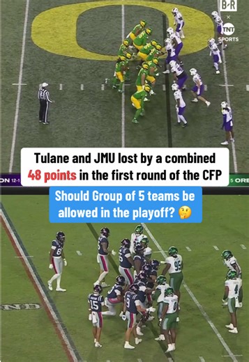 The two Group of 5 teams in the CFP were routed in the First Round. #collegefootball #cfb #football #oregonjamesmadison #OleMissTulane