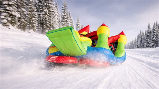 How fast is this bouncy house sled at 50 mph?