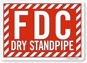 "FDC - Dry Standpipe" Sign by SmartSign | 10" x 14" Plastic