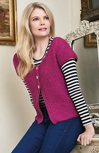 Simple Short Sleeve Cardigan | Knitting Patterns | Let's Knit Magazine