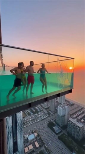 Infinity Pool Falls Apart!Glass Pool Shatters Mid-Swim!