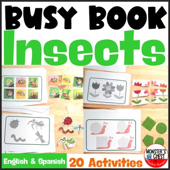Toddler Busy Book Bugs Insects Adapted Book Matching Color File Folder Games