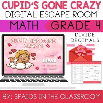 Valentines Day Long Division Math Decimals Worksheets Grade 4 Crack the Code