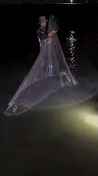 Night Fishing Adventure 🎣 | Catching Fish with Net in Dark Water | Real Fishing Action #humor