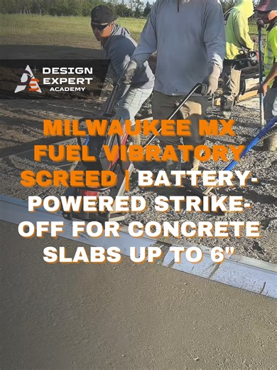 The Milwaukee MX FUEL Vibratory Screed is a battery-powered vibratory strike-off designed to level (strike off) and assist consolidation of fresh concrete during slab placement, using push-button start and variable trigger control 🎛️. It’s built to run with 4–16 ft screed bars (≈ 1.2–4.9 m), helping maintain consistent pull and finish quality across wider pours and longer passes 📏. With adjustable vibration from 4,000 to 9,000 VPM, crews can tune the response to the concrete’s workability and 