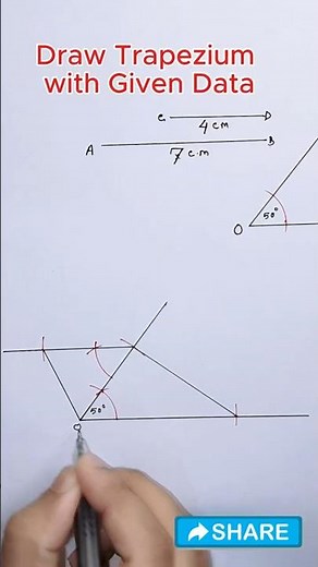construct a trapezium | trapezium drawing #geometrytutorial #trapezium