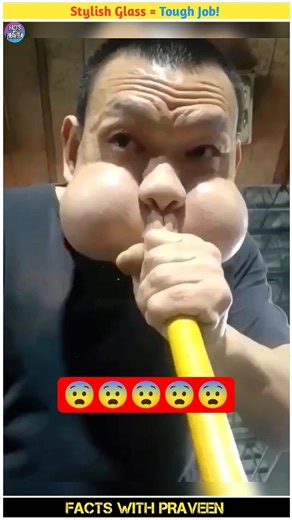 This Workers' Cheeks Puff Up From Glass Blowing! 😮#shorts