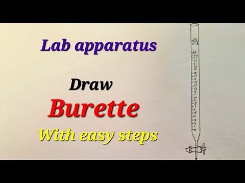 Burette drawing easy, Draw Burette easy,Draw chemistry lab equipment, Draw chemistry lab apparatus