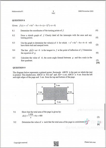 2023 Maths P1 Exam Solutions and Past Questions