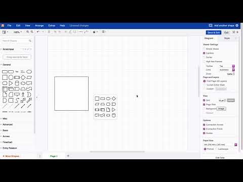 Create a new shape with a connector in draw.io for Confluence