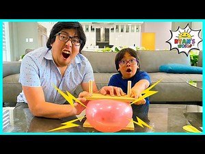 Balloon Pop on Bed of Nails Easy DIY Science Experiments for kids!!! - Videos For Kids