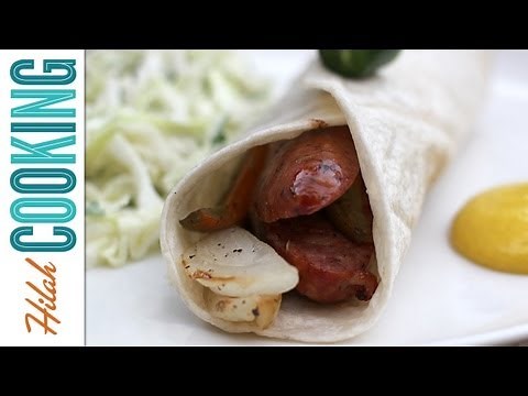 How to Make a Smoked Sausage Wrap | Hilah Cooking
