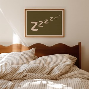 Minimalist Sleepy Zzz Typography Print - Modern Above Bed Wall Art for Bedroom - Etsy
