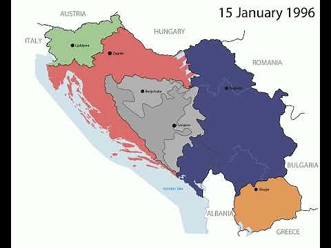 Map Of The Breakup of Yugoslavia 1989 - 2008