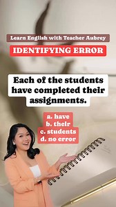 88K views · 323 reactions | Identifying Error Activity ️‍♀️ #learnenglishwithteacheraubrey #identifyingerror #error #quiz #grammar #reels | Learn English with Teacher Aubrey | Facebook